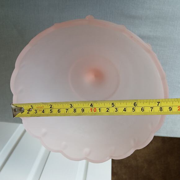 Vintage Indiana Glass Pink Frosted Pedestal Compote Bowl 7.5" MCM 50s barbiecore - Picture 7 of 9